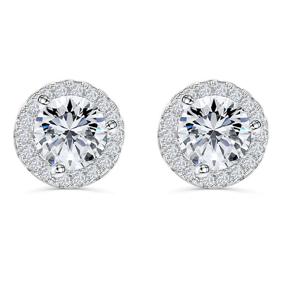 NEW Sterling Silver Round Shiny Earrings - Picture 4 of 4